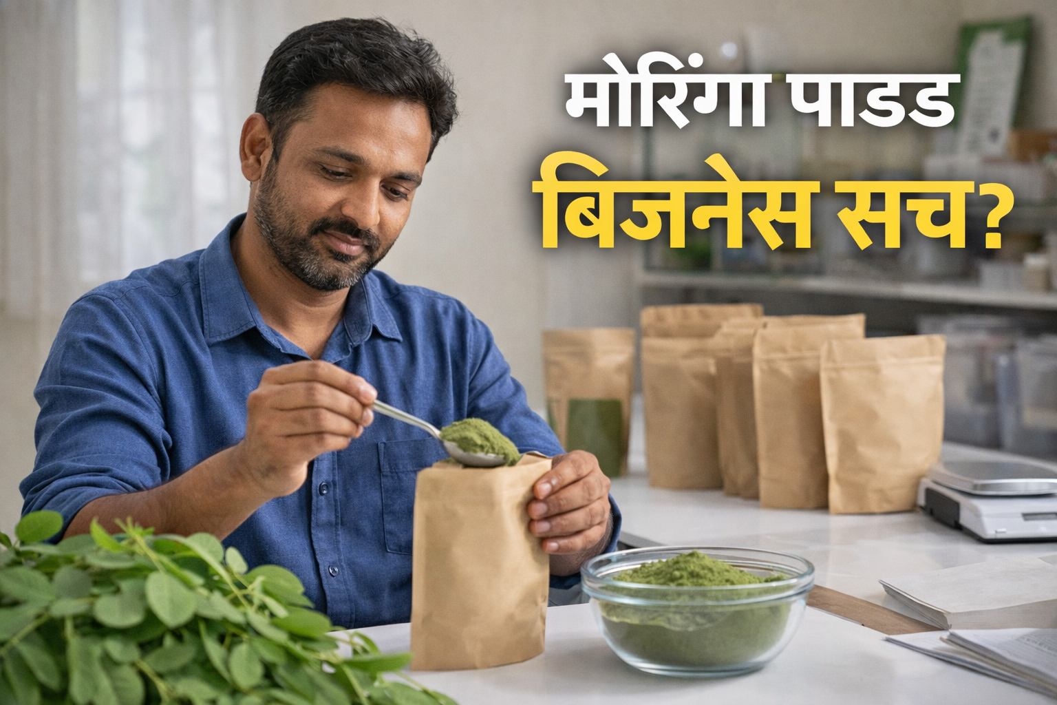 मोरिंगा पाउडर बिज़नेस: घर से 1 लाख महीना कमाना हकीकत है या जाल?